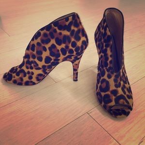 Halogen leopard peep toe heels 2.5 inches